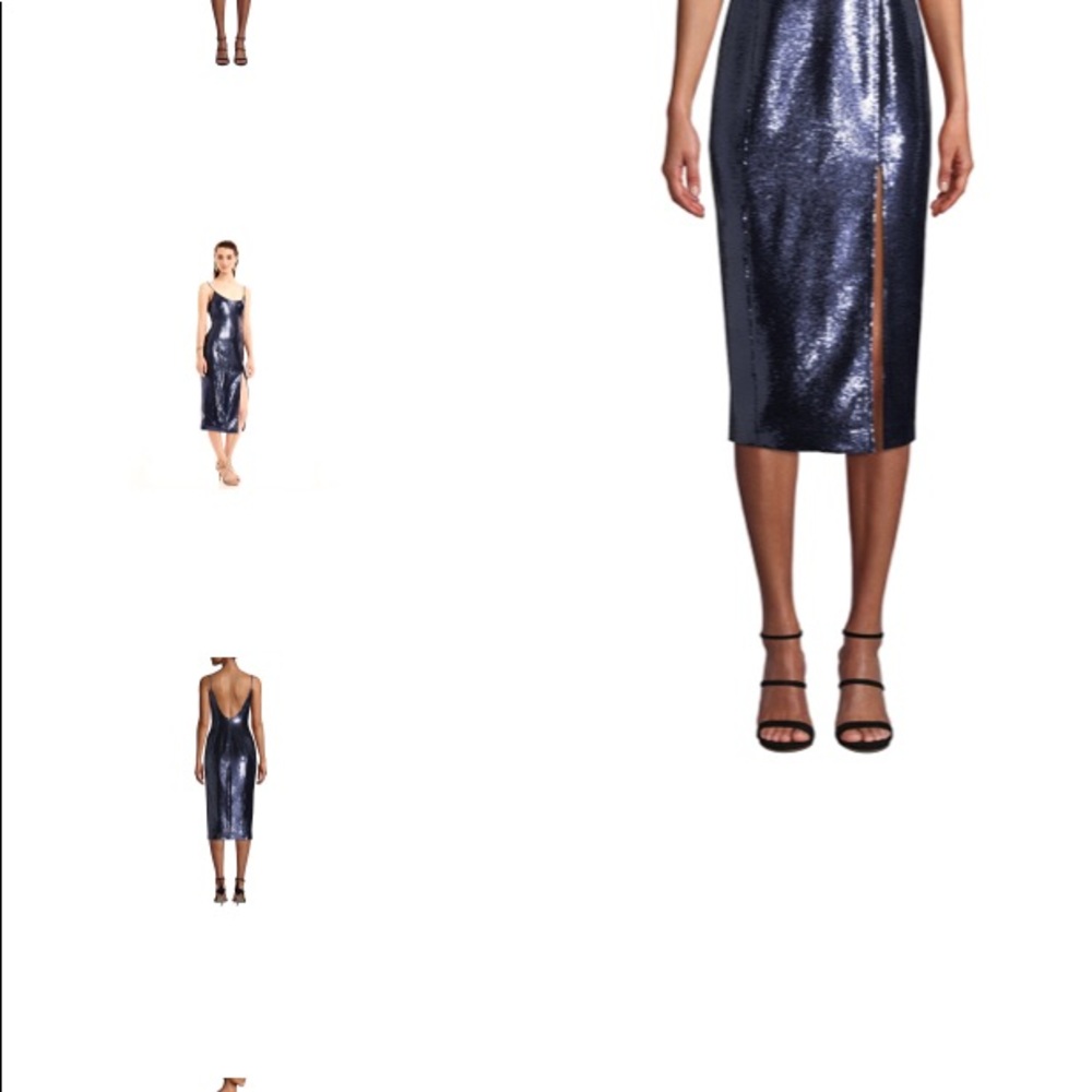 NWT (US sz2) Navy Misha Sequins Slip Pencil Dress